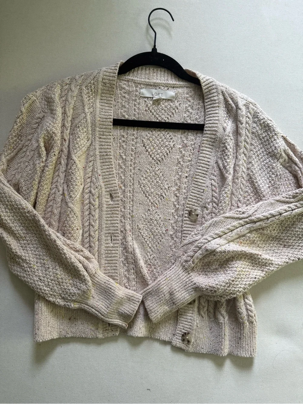 NWOT LOFT Cable-Knit Open Cardigan Sweater